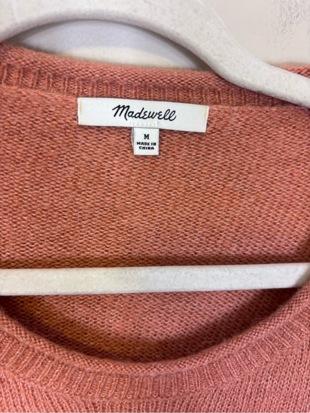 Madewell Pink Crewneck Sweater with Front Pockets Medium - Picture 5 of 6